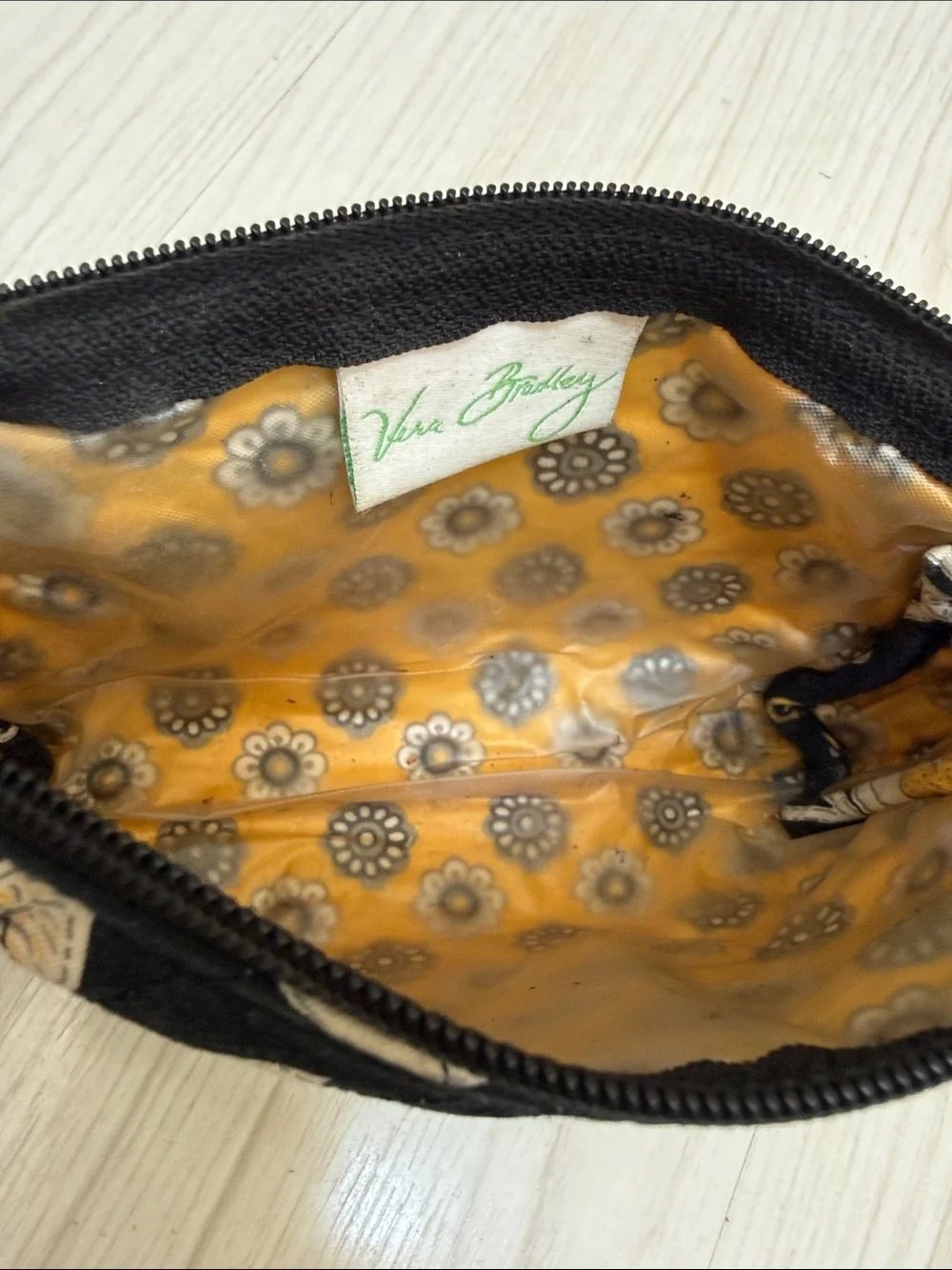Vera Bradley Floral Bird Canvas Cosmetic Pouch